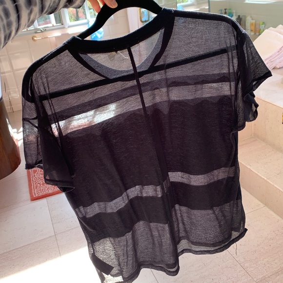 Rag & Bone /Jean Black Sheer T-shirt - Picture 2 of 11